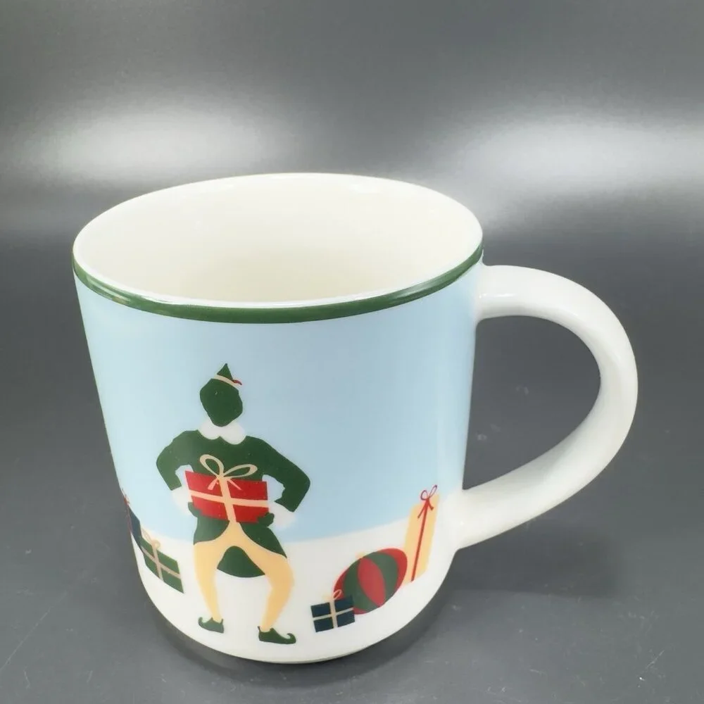 Williams Sonoma Christmas Holiday Elf Coffee Mug Cup Ceramic New With Stickers